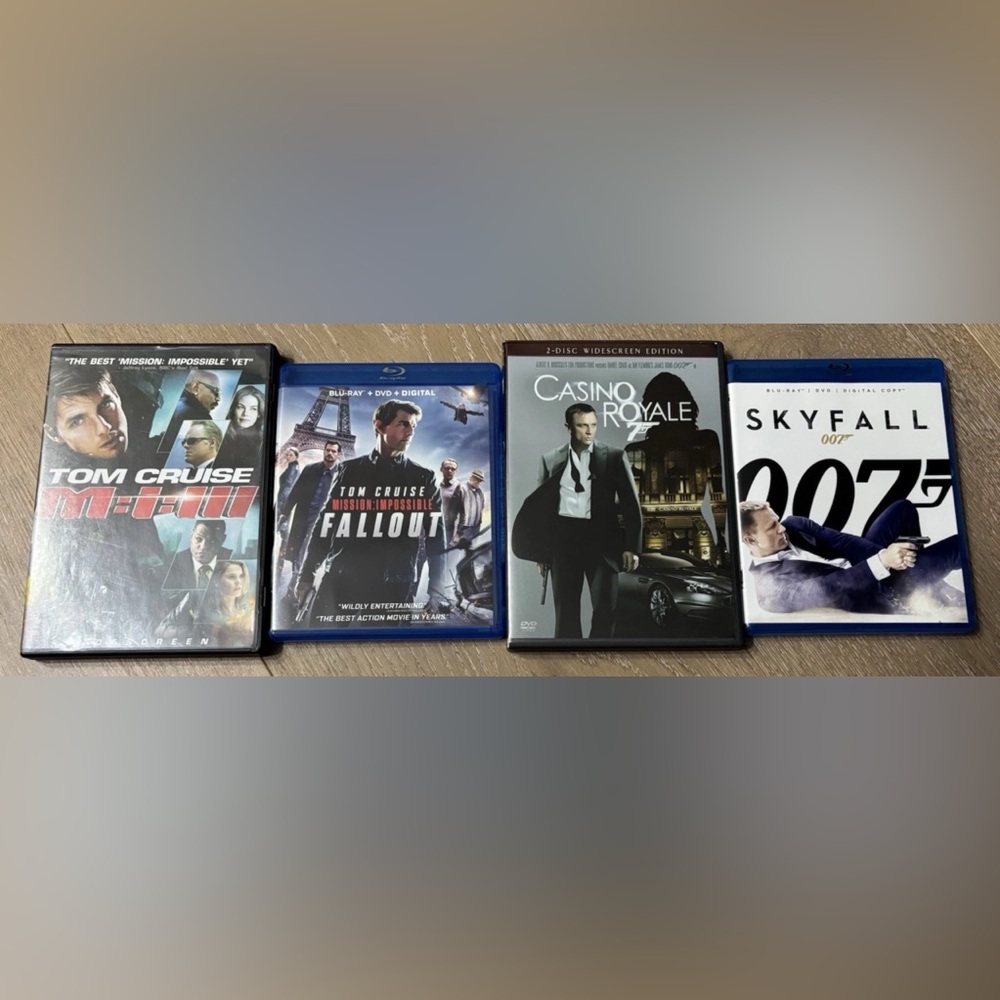 James Bond and mission impossible lot of 4 dvd/blu rays